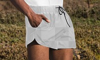 Png men’s shorts mockup summer apparel photoshoot