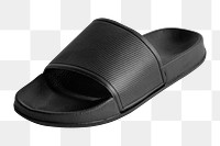 Png black rubber sandal mockup slipper