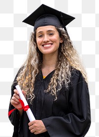 Graduating student png sticker, isolated on transparent background