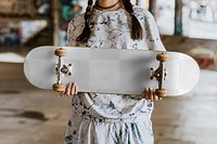 Skateboard mockup png transparent, customizable sport product