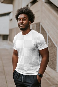 T-shirt png mockup transparent, casual men's fashion