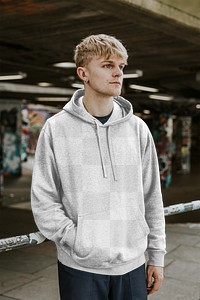 PNG hoodie mockup, men's apparel fashion design