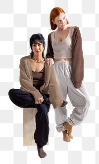 PNG women's monotone loungewear on transparent background