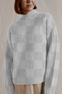 Turtleneck sweater png mockup transparent, women's autumn apparel fashion design