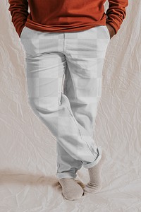 PNG men's trousers mockup transparent, casual wear fashion design