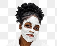 Png woman in facial mask sticker, health & wellness, transparent background