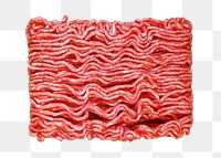 Png raw minced meat sticker, food photography, transparent background