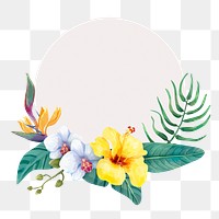 Aesthetic flower png frame, floral design on transparent background