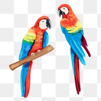 Parrot sticker png, watercolor bird illustration on transparent background 