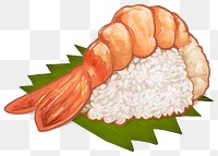 Shrimp sushi png sticker, Ebi Nigiri Japanese food on transparent background