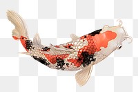 Red Koi fish png sticker, Japanese traditional animal on transparent background