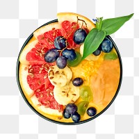 Png smoothie bowl sticker, food photography, transparent background