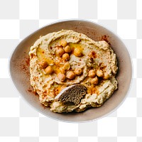 Png hummus sticker, food photography, transparent background
