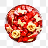 Png sliced red fruit sticker, food photography, transparent background