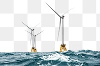 Png ocean wind farm, transparent background, sustainable environment