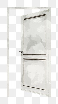 Opened door png clipart, watercolor architecture illustration