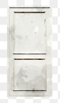 Panel door png clipart, watercolor architecture illustration