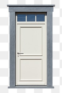 White entrance door png clipart, interior design with paneling