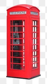 Red telephone box png clipart, London's public communication service, transparent background