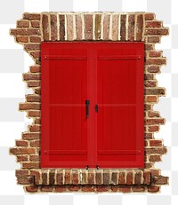 Casement window png clipart, red architecture design