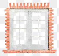 Watercolor casement png window clipart, home exterior illustration