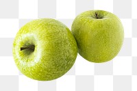 Green apple png fruit sticker, granny smith on transparent background