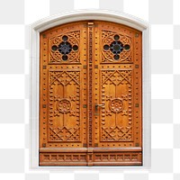 Old church door png clipart, wooden exterior design