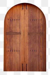 Brown wooden door png clipart, church entrance