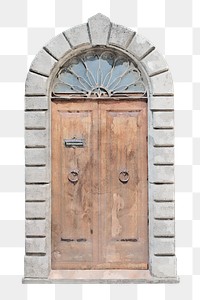 Watercolor church door png clipart, barrel vault design