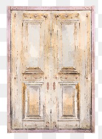 Rustic watercolor png window clipart, wooden interior illustration