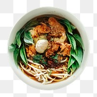 Png noodle soup sticker, food photography, transparent background