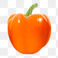 Orange capsicum png clipart, vegetable, organic ingredient psd