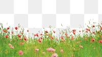 Grass flower png sticker, watercolor illustration border on transparent background