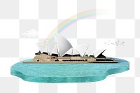 Sydney Opera House png clipart, aesthetic remixed media, transparent background