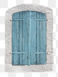 Rustic battened png window clipart, blue architecture design