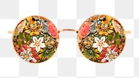 Floral sunglasses png sticker, vintage fashion accessory