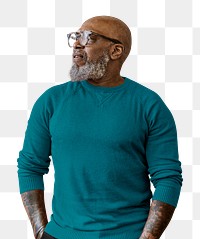 African American man png sticker, transparent background