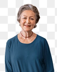 Senior woman png, transparent background