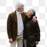 Senior couple png sticker, transparent background