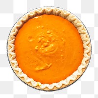 Png pumpkin pie sticker, food photography, transparent background