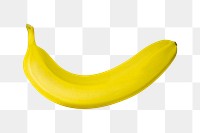 Organic banana png clipart, yellow fruit on transparent background 