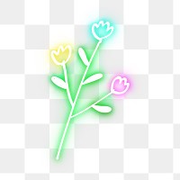 Neon small flowers png summer floral