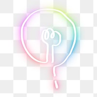 Rainbow led bulb doodle glow neon png illustration