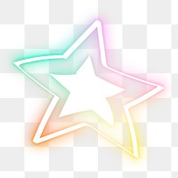 Neon rainbow star png doodle | Premium PNG Sticker - rawpixel