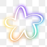 Glow rainbow neon star doodle png illustration