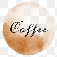 Word coffee on a cup stain design element