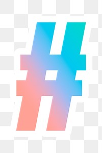 Hashtag gradient symbol icon png