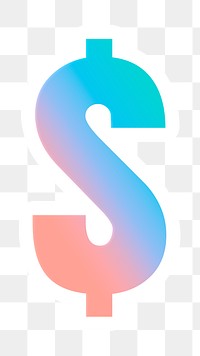 Gradient dollar sign png currency symbol