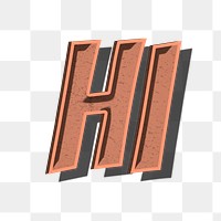 Hi retro style png typography