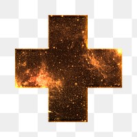 Plus sign galaxy effect png brown symbol